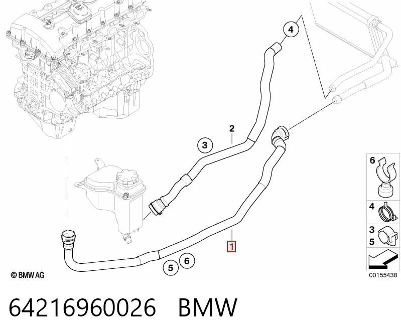 64216960026 BMW Шланг термостата