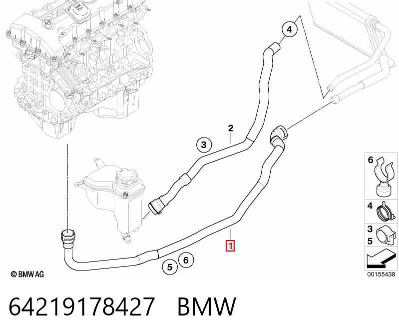 64219178427 BMW Шланг термостата