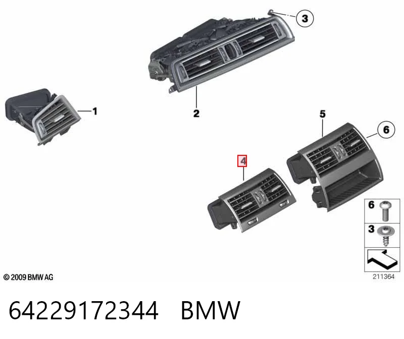 64229172344 BMW Решітка повітропровода