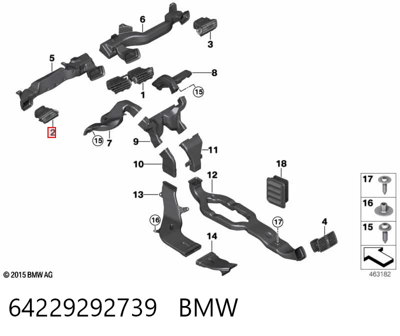 64229292739 BMW Решітка вентиляції салону на "торпедо", ліва