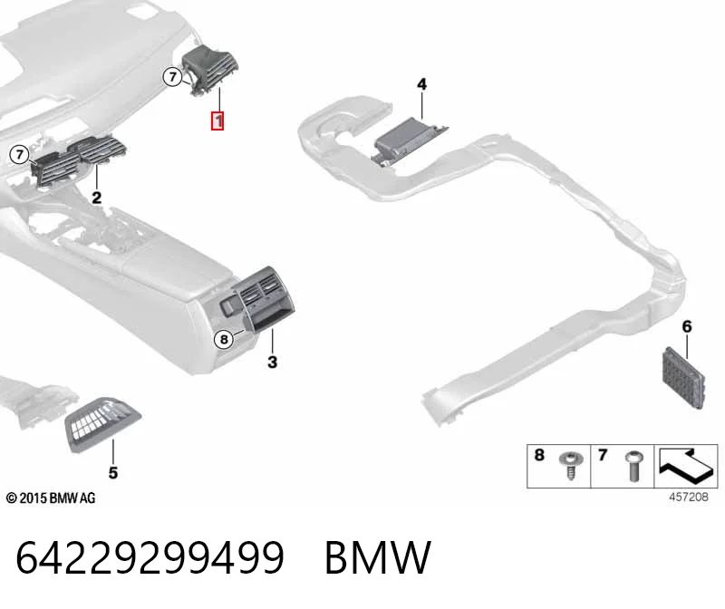 64229299499 BMW Решітка повітропровода права