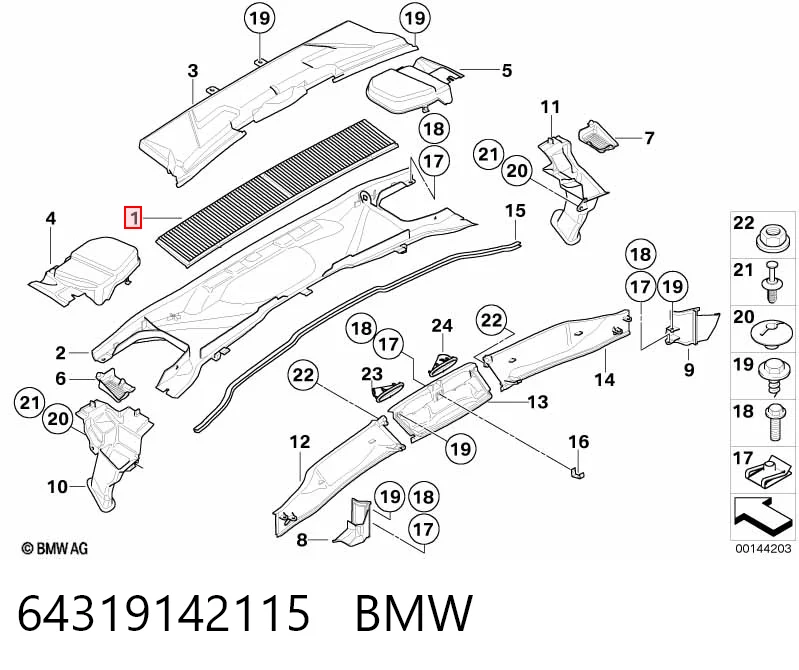 64319142115 BMW Внутрішньосалонний фільтр