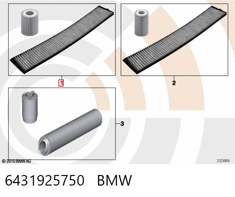 6431925750 BMW Внутрішньосалонний фільтр