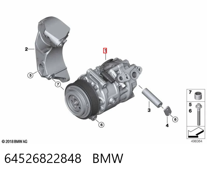 64526822848 BMW Компресор холодоагенту