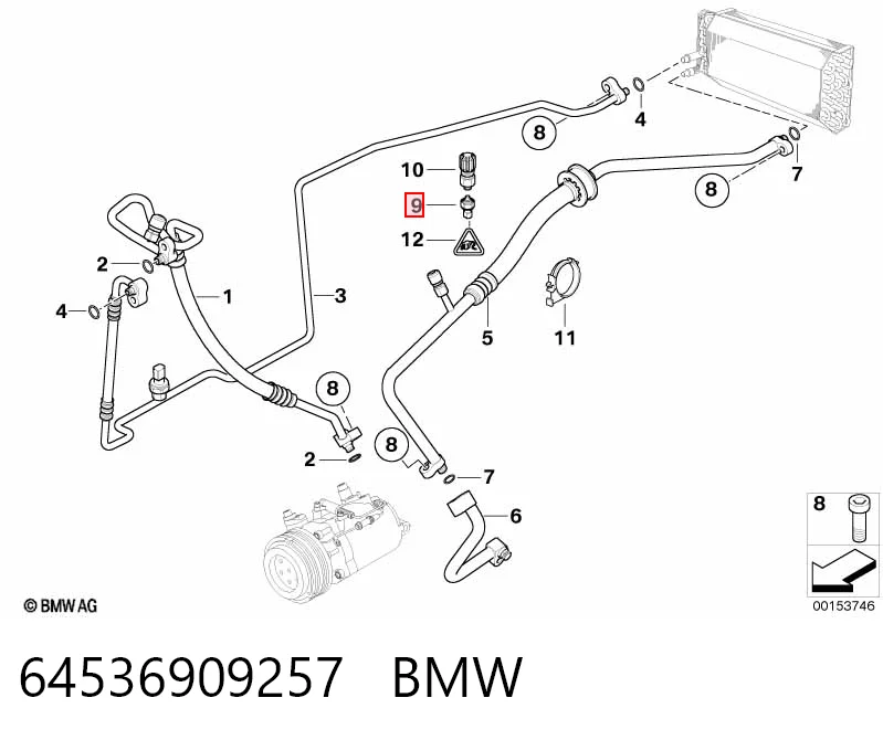 64536909257 BMW Датчик тиску