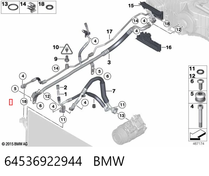 64536922944 BMW Клапан заправки кондиціонера