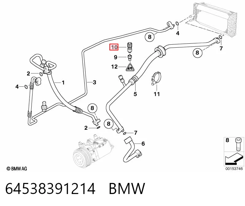 64530141217 BMW Клапан заправки кондиціонера