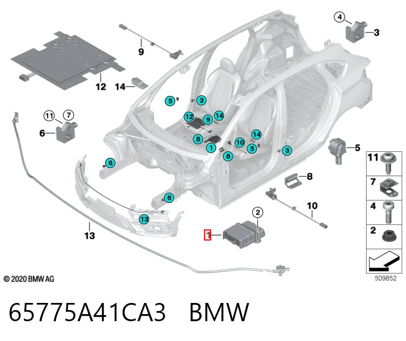 5A41CA3 BMW Модуль-процесор управління подушки безпеки