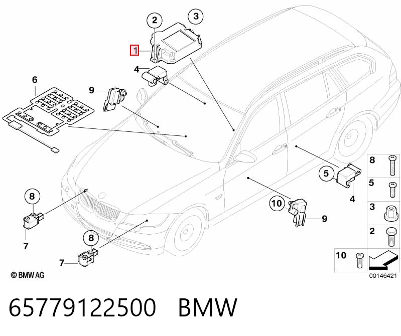 65779122500 BMW Модуль-процесор управління подушки безпеки