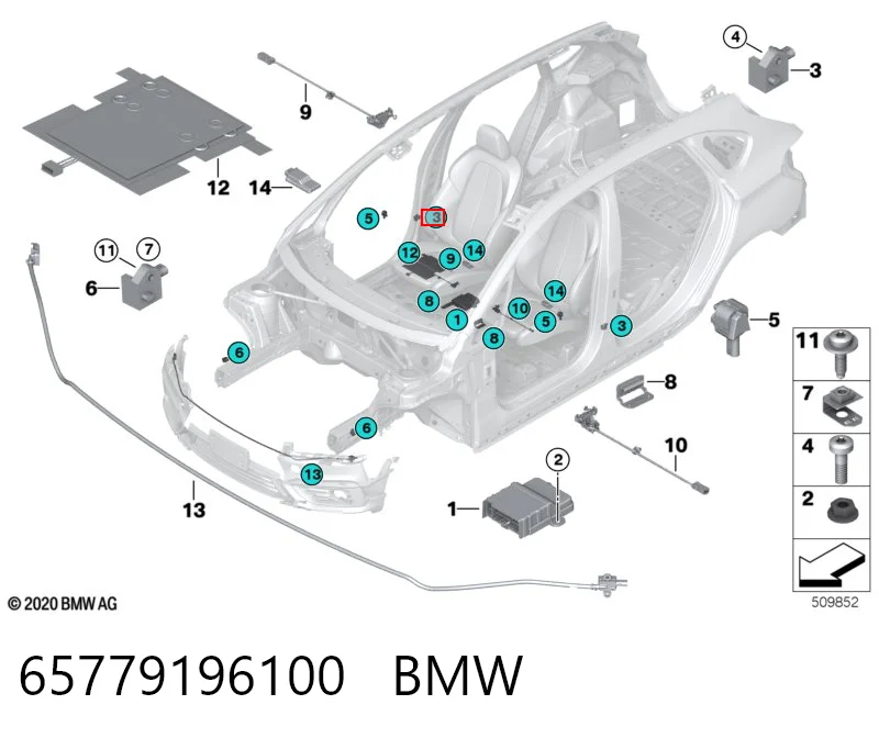 65779196100 BMW Датчик подушки безпеки