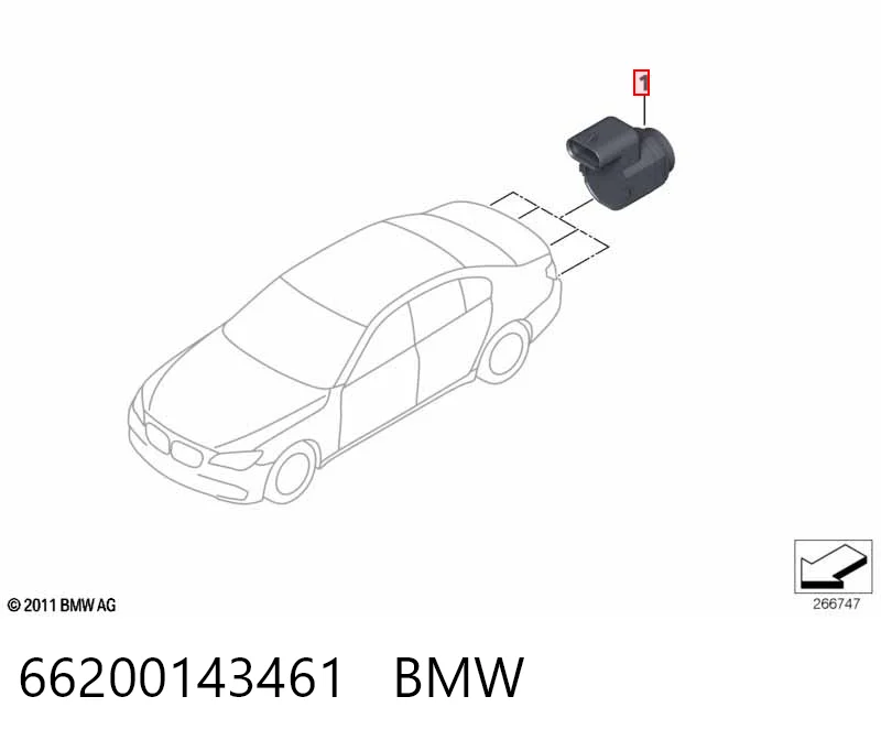 66200143461 BMW Датчик сигналізації парковки (парктроник), передній / задній,