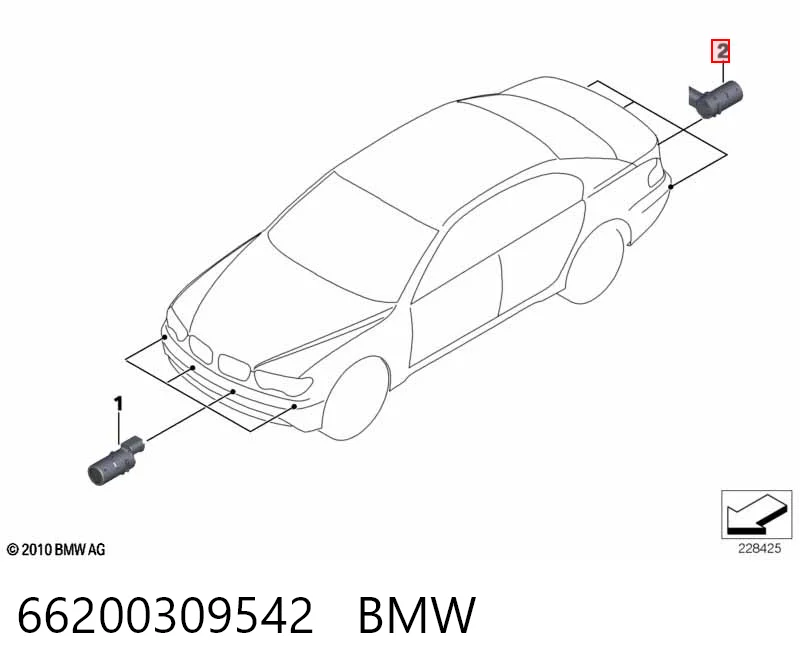 66200309542 BMW Датчик сигналізації парковки (парктронік), задній