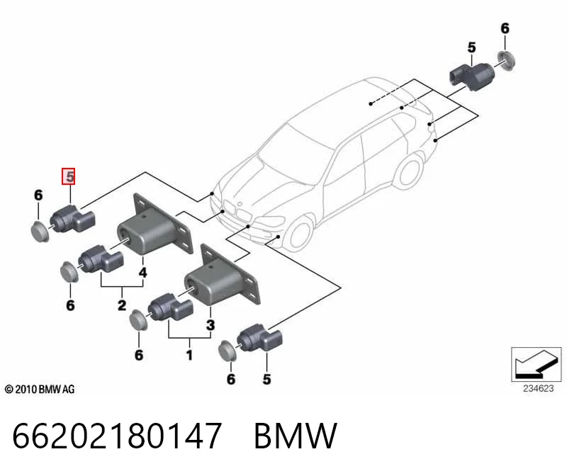 66202180147 BMW Датчик сигналізації паркування (парктронік), передній бічний