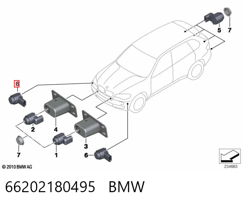 66202180495 BMW Ультразвуковий датчик парковки