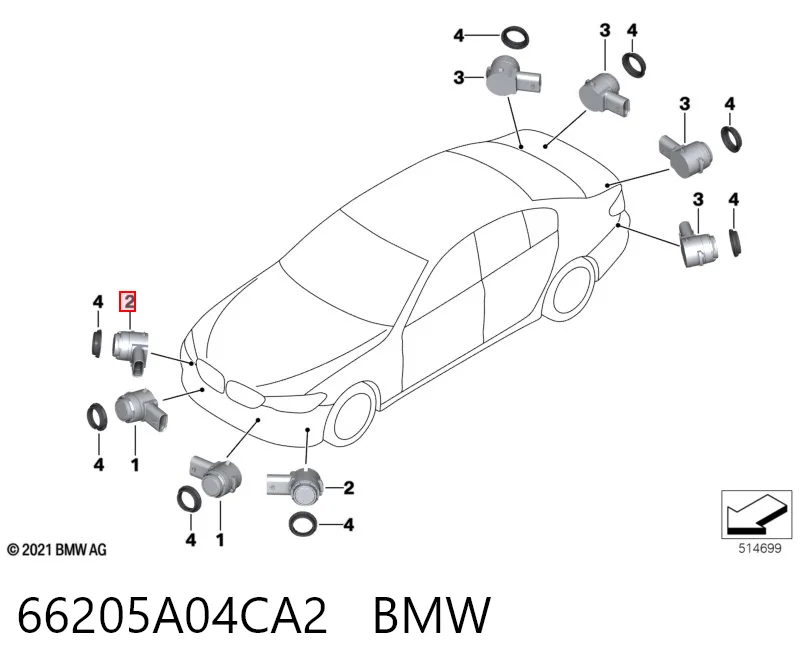 A22390541009999 Mercedes Датчик сигналізації паркування (парктронік), передній