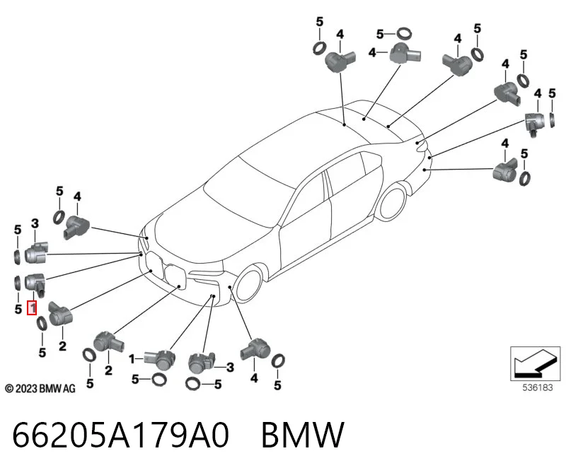 66205A179A0 BMW Датчик сигналізації парковки (парктронік), передній / задній, бічний