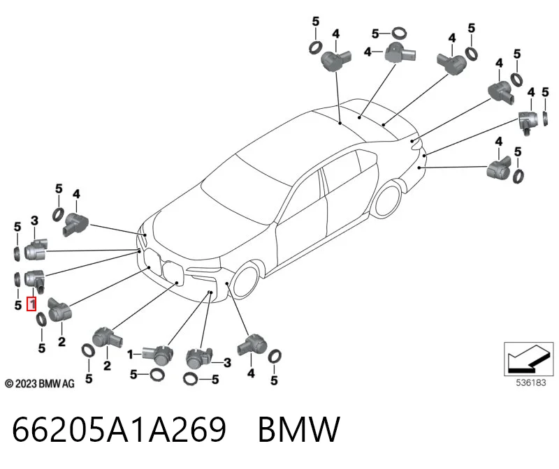 66205A1A269 BMW Датчик сигналізації парковки (парктронік), задній