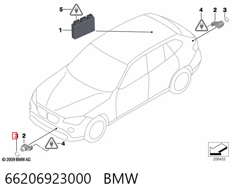66206923000 BMW Кронштейн парктроніка, передній боковій