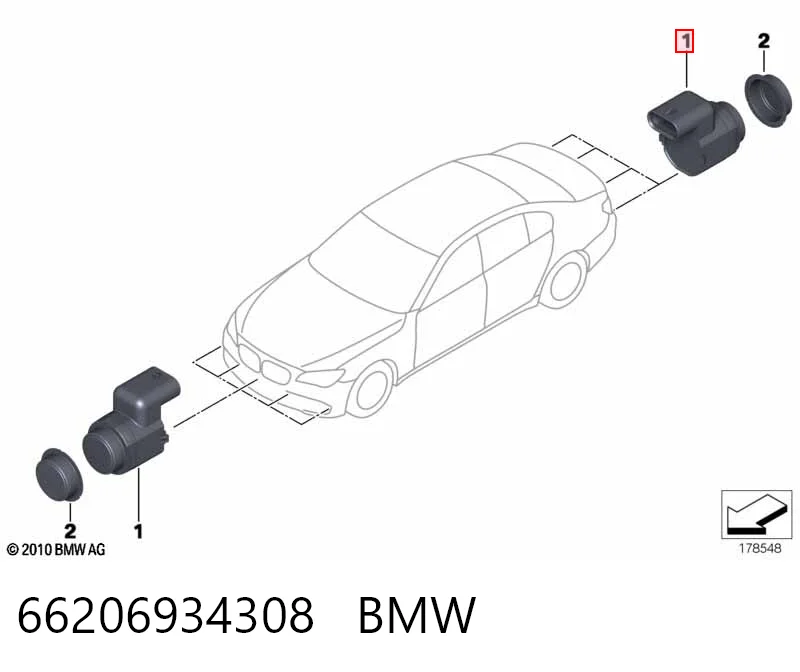 66206934308 BMW Датчик сигналізації паркування (парктронік), передній