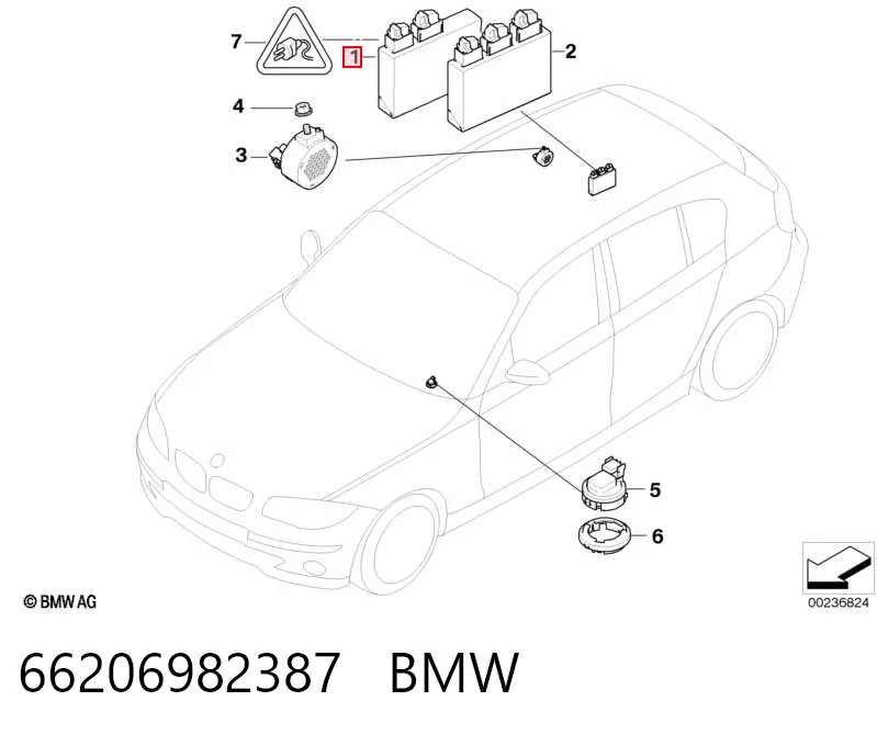 Модуль керування (ЕБУ) парктроніком 66216982391 BMW