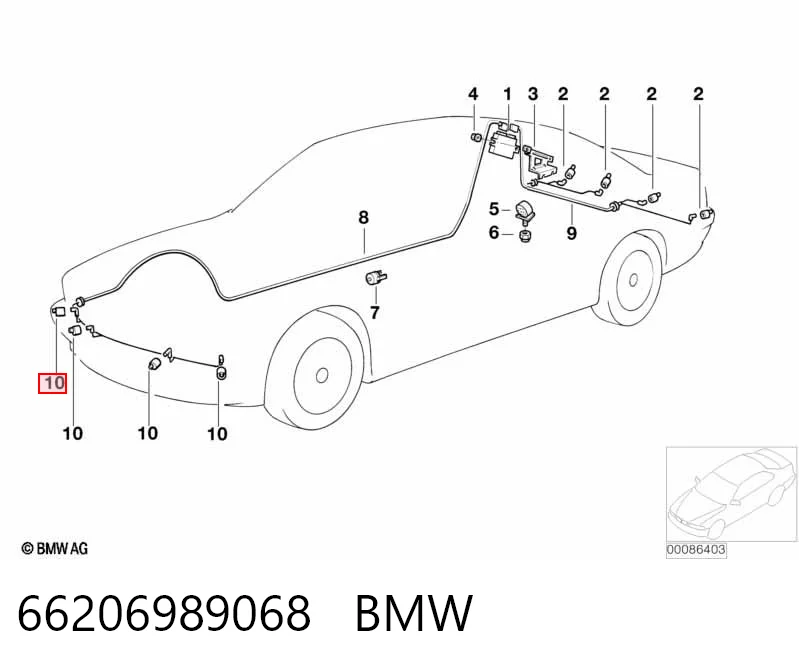 66206989068 BMW Датчик сигналізації паркування (парктронік), передній