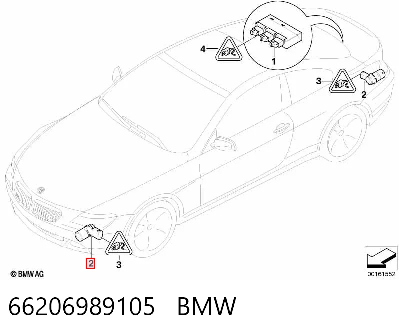 66206989105 BMW Датчик сигналізації парковки (парктронік), задній