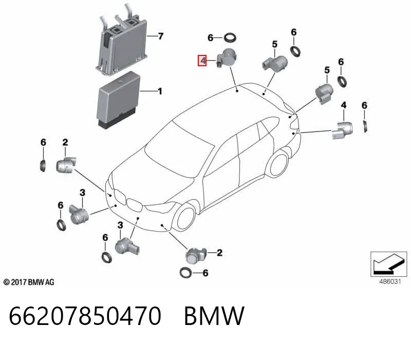 66207850470 BMW Датчик сигналізації парковки (парктронік), передній / задній, бічний