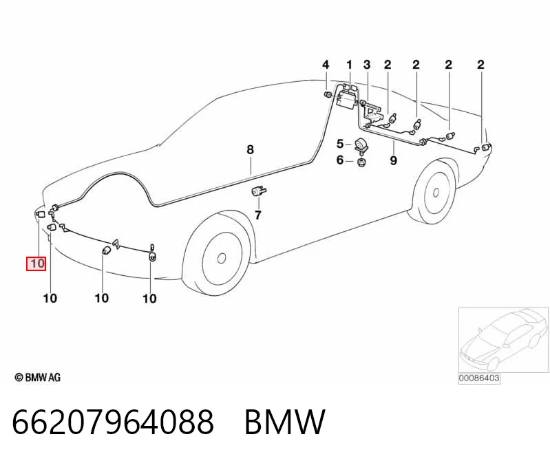 66207964088 BMW Ультразвуковий датчик парковки