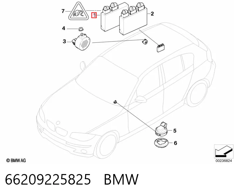 66209225825 BMW Модуль (блок ЕБУ) управління парктроніком