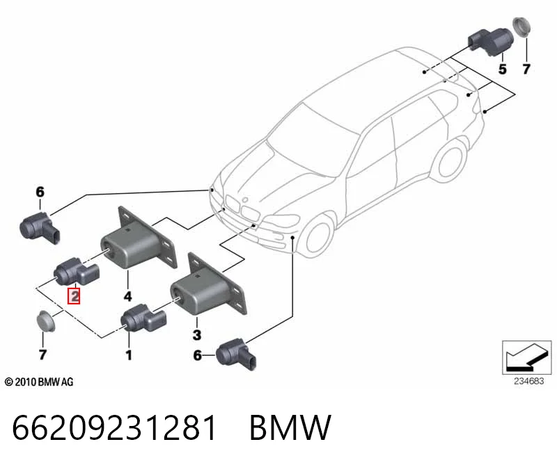 66209231281 BMW Датчик сигналізації паркування (парктронік), передній