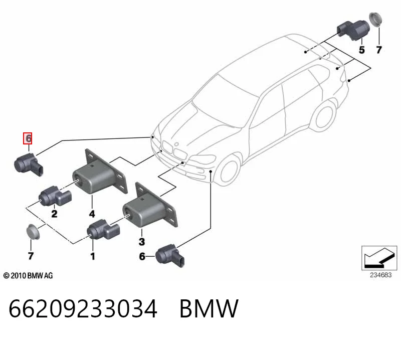 66209233034 BMW Датчик сигналізації паркування (парктронік), передній