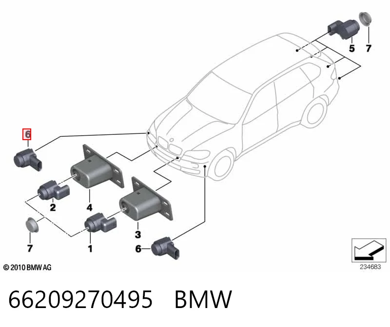66209270495 BMW Датчик сигналізації паркування (парктронік), передній