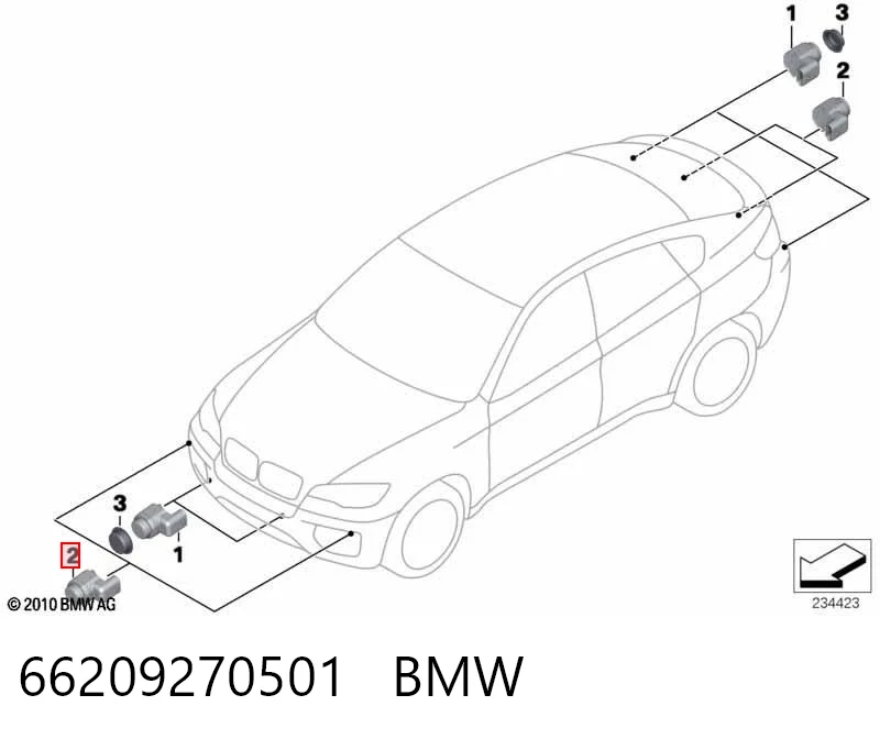 66209270501 BMW Датчик сигналізації парковки (парктронік), передній боковий