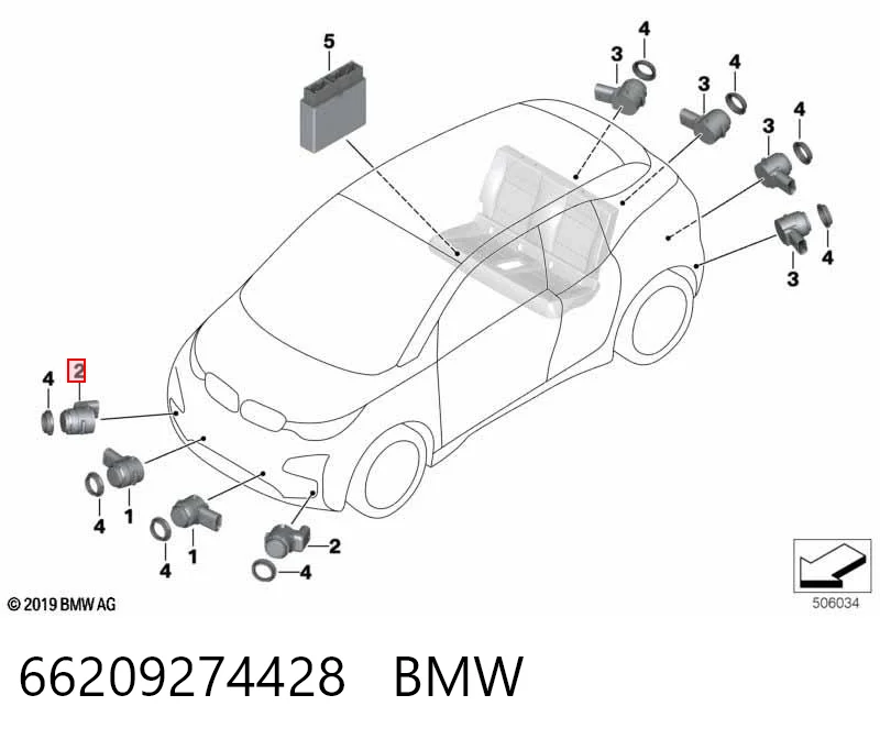 66209274428 BMW Датчик сигналізації парковки (парктронік), передній / задній, бічний
