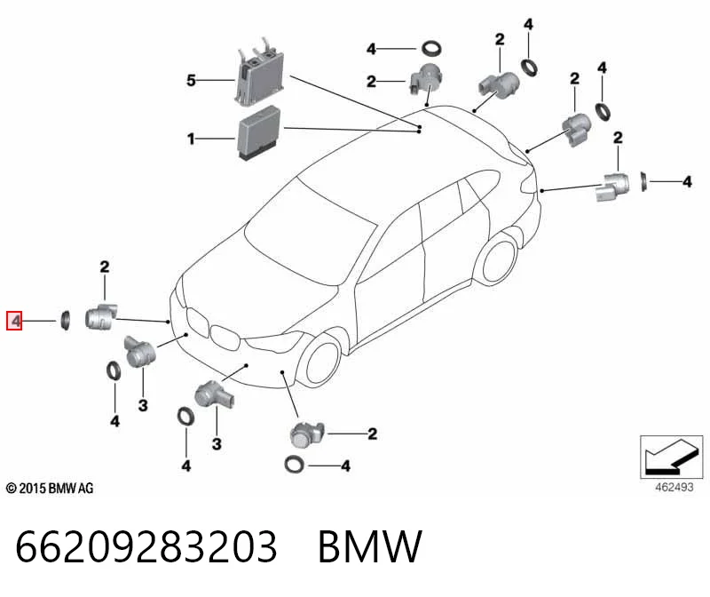 66209283203 BMW Кронштейн датчика парктроніка, передній боковий
