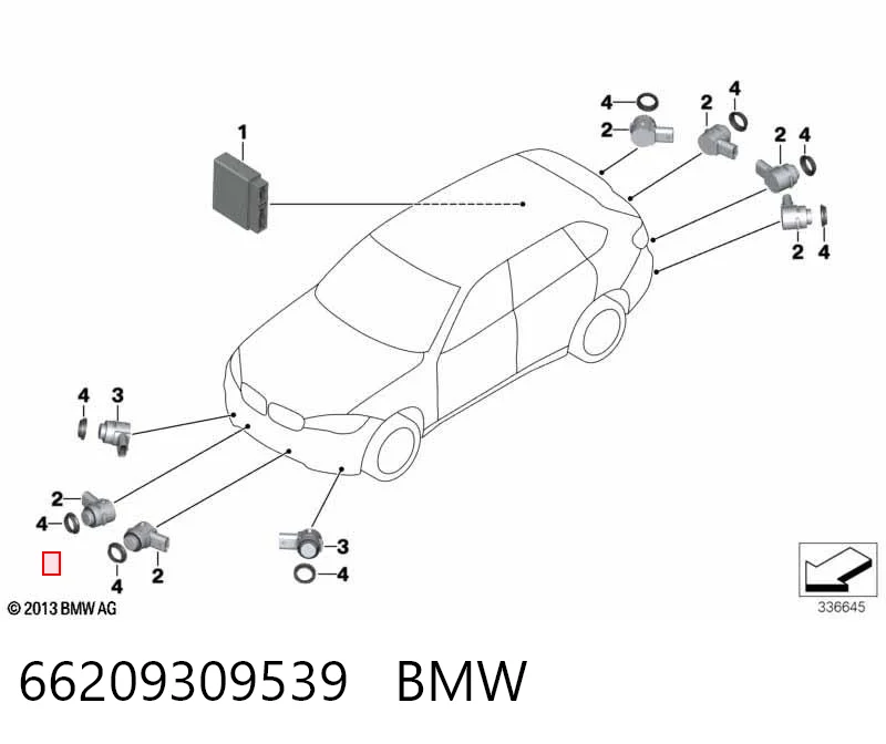 66209309539 BMW Датчик сигналізації паркування (парктронік), передній