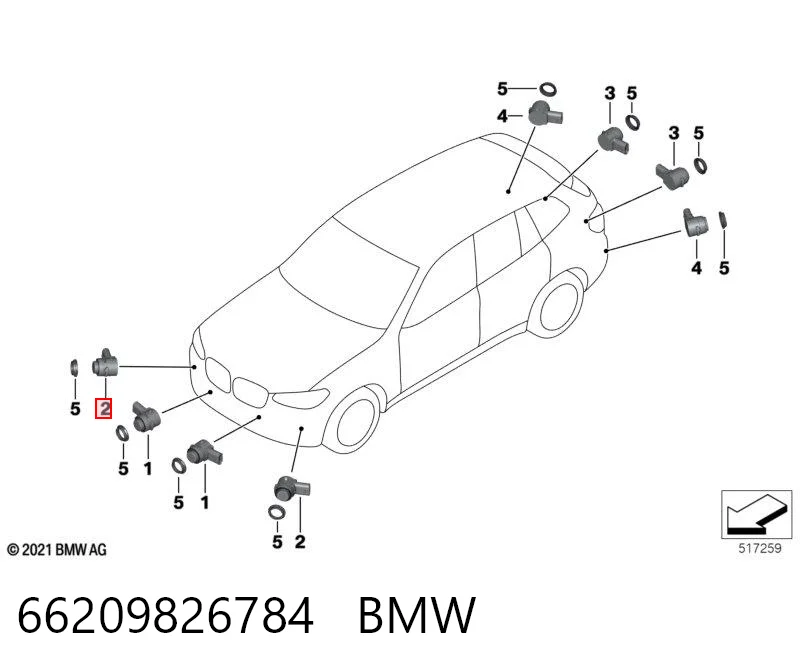 66209826784 BMW Датчик сигналізації паркування (парктронік), задній бічній
