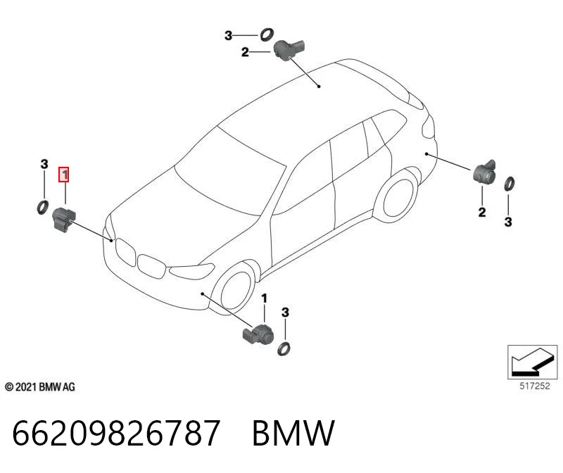 66209826787 BMW Датчик сигналізації паркування (парктронік), задній бічній