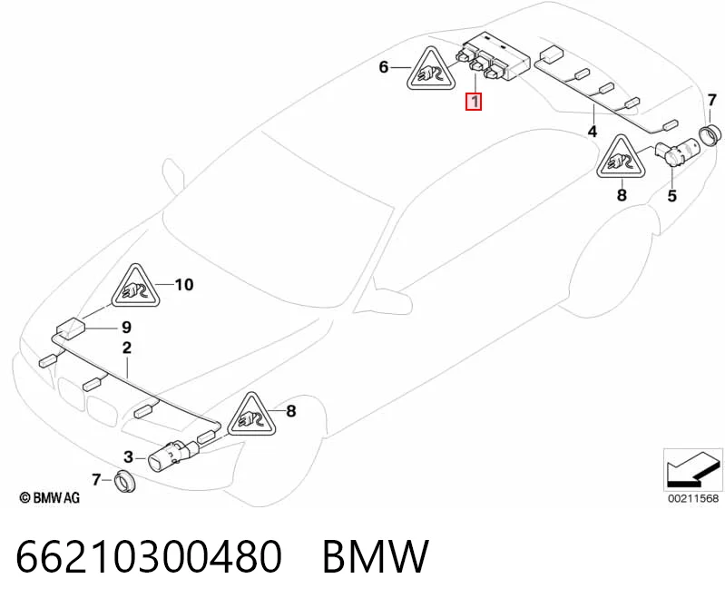 6918126 BMW Модуль (блок ЕБУ) управління парктроніком