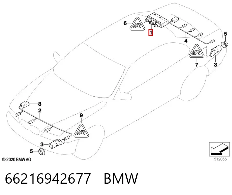 66216942677 BMW Модуль (блок ЕБУ) управління парктроніком