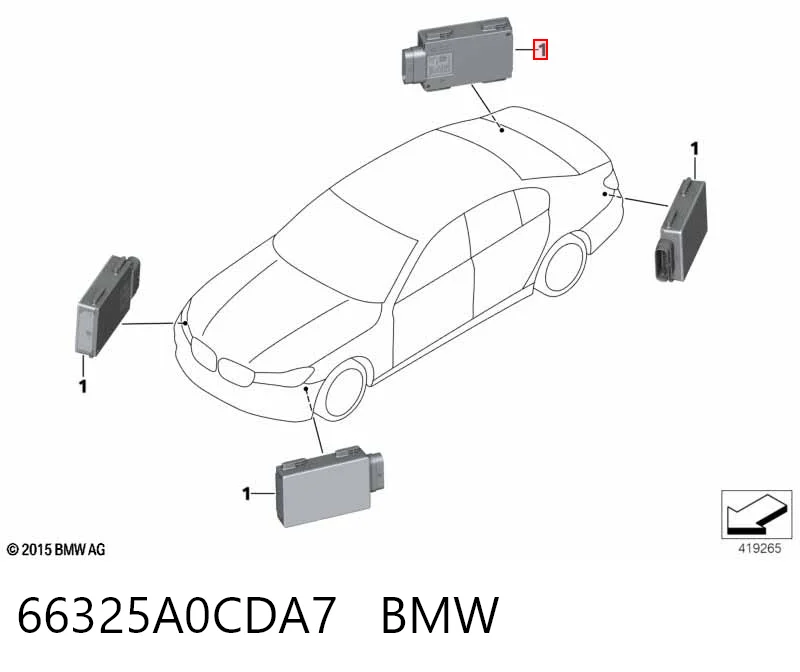 5A6DB55 BMW Датчик контролю мертвої зони, задній