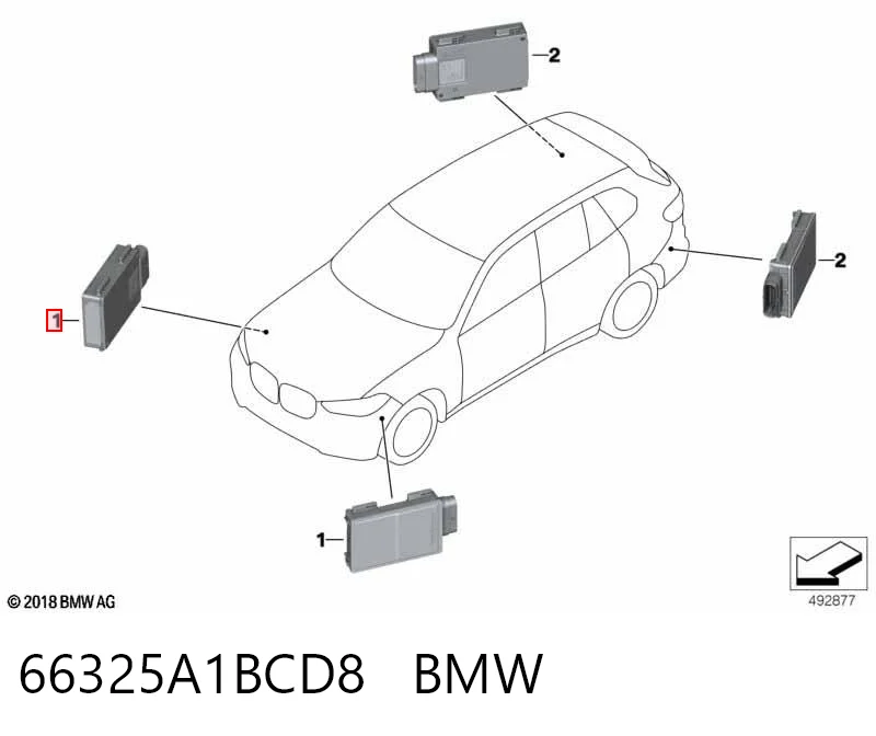 Датчик контролю мертвої зони, задній BMW 5A6DB55 ціна, від 190.03 USD