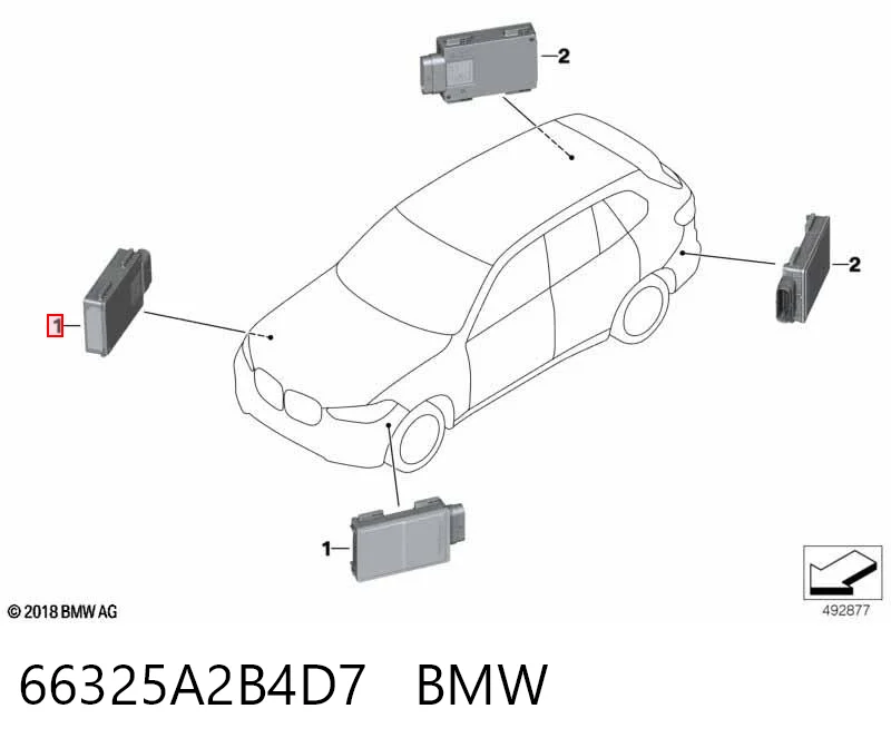 Купити 5A6DB55 BMW Датчик контролю мертвої зони, задній