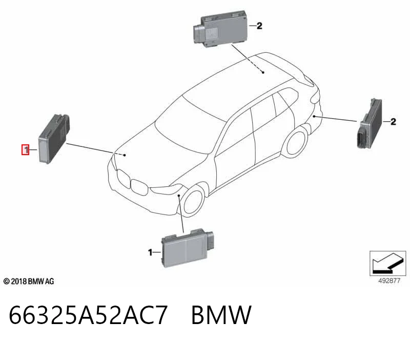 5A6DB55 BMW Датчик контролю мертвої зони, задній