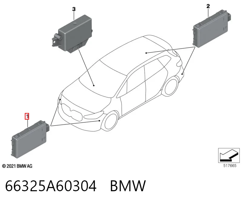 66325A60304 BMW Радар зміни смуги руху
