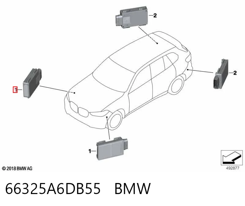 Датчик контролю мертвої зони, задній BMW 5A6DB55 ціна, від 190.03 USD