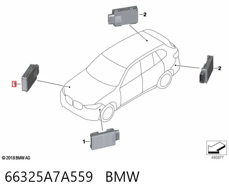 Купити 5A6DB55 BMW Датчик контролю мертвої зони, задній