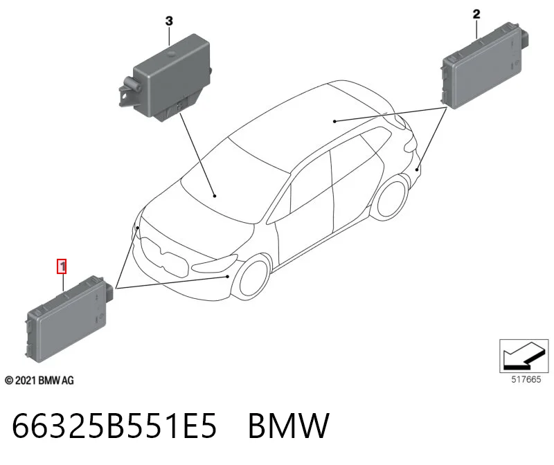 66325B551E5 BMW Датчик контролю мертвої зони, задній