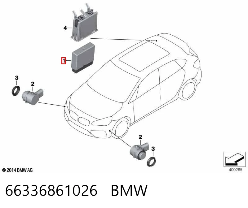 6861026 BMW Модуль (блок ЕБУ) управління парктроніком