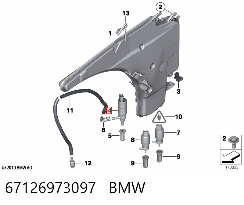 67126973097 BMW Насос омивача фар